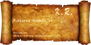Katona Román névjegykártya